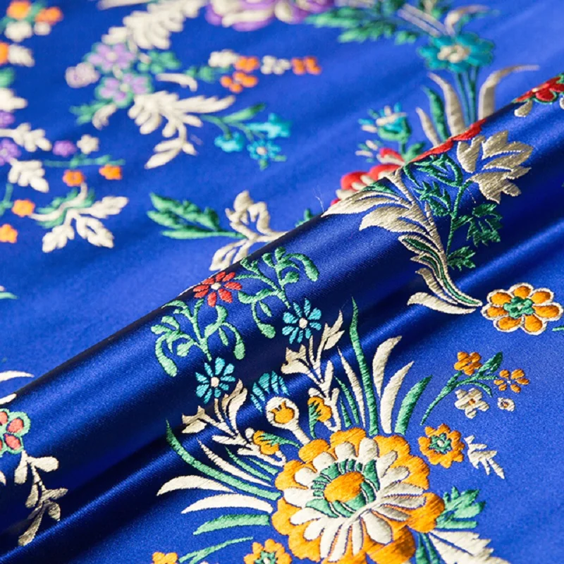 For Sewing Cheongsam and Kimono Material for DIY Pattern Fabric Flower Fabrics Brocade Jacquard Satin Fabric Other Fabric Warp