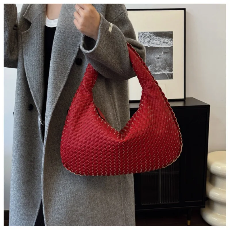 

2025 Handwoven Shoulder Bag - Crossbody/Handheld/Underarm Hold, Stylish American Style Purse, Versatile Women's Bag