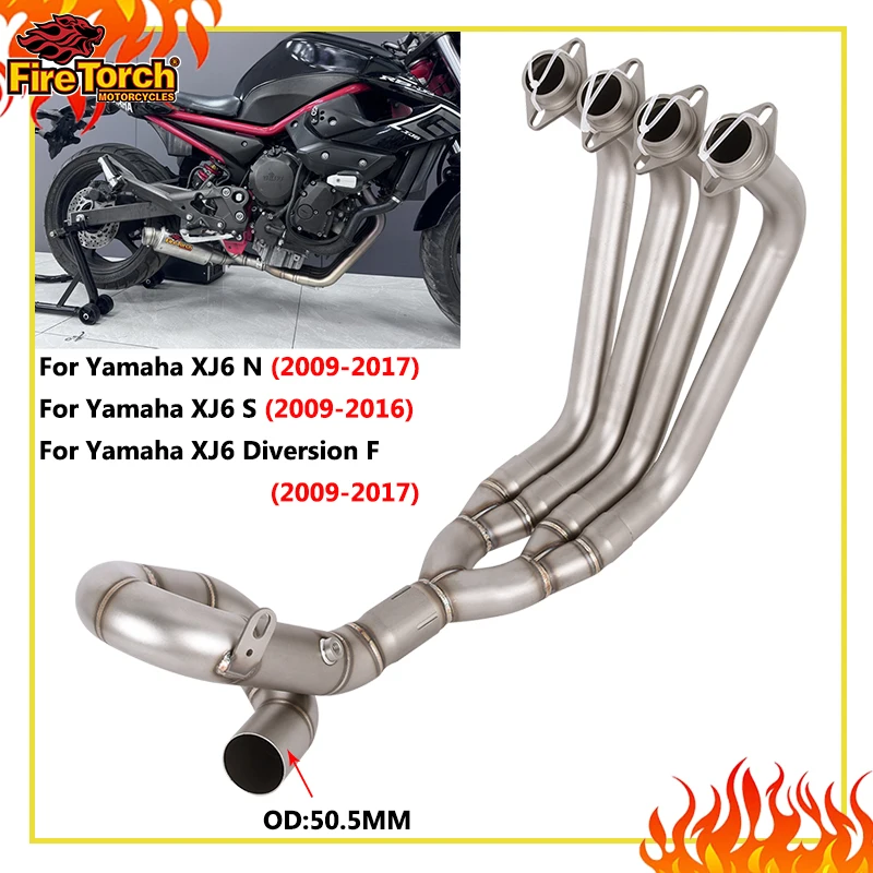 Slip On For YAMAHA XJ6 N XJ6 S XJ6 Diversion F 2009 - 2017 Motorcycle Exhaust Systems Escape Moto 51MM Front Link Pipe Muffler