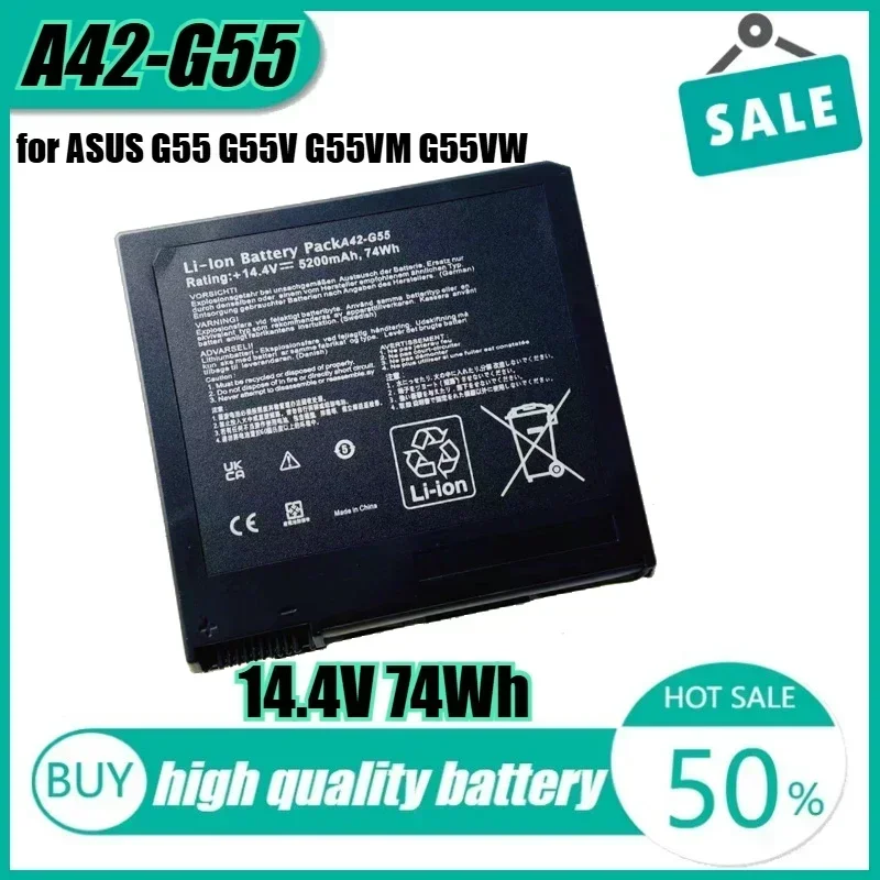

14.4V 74Wh A42-G55 Laptop Battery for ASUS G55 G55V G55VM G55VW ROG-G55VW G55VM-DS71 G55VM-DH71