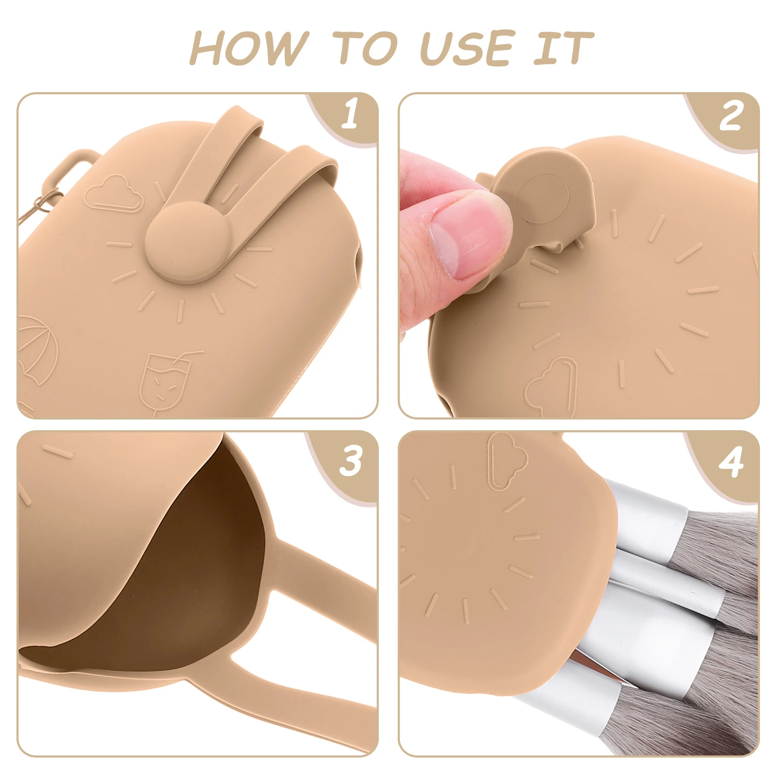 

Travel Toiletry Bag Beauty Makeup Silicone Glasses Bags Coffee Silica Gel