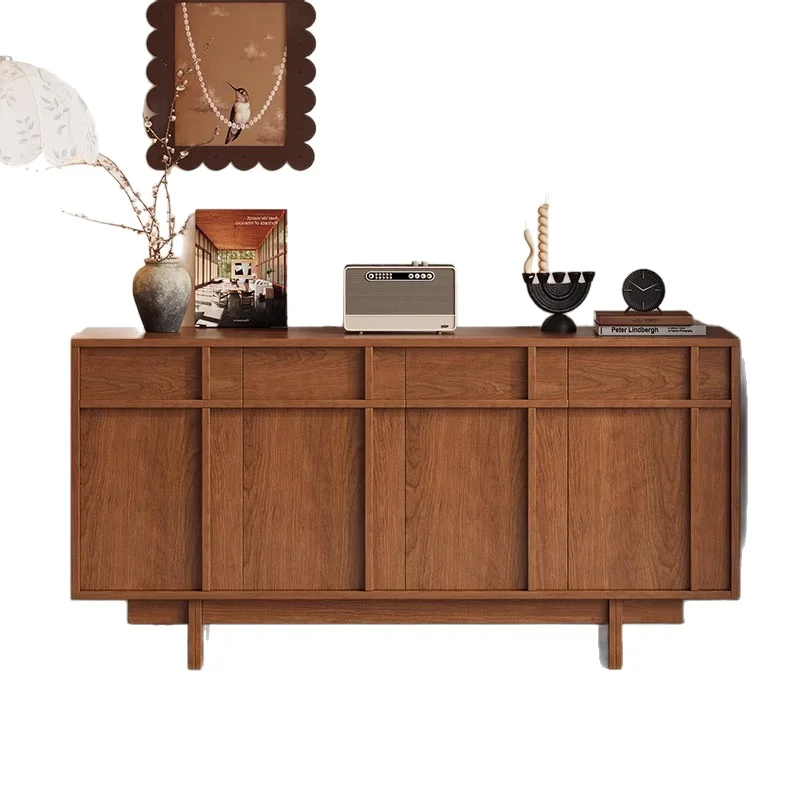 

Medieval style solid living room storage cabinet, household bucket cabinet, bedroom bedside table, bone line, wall locker