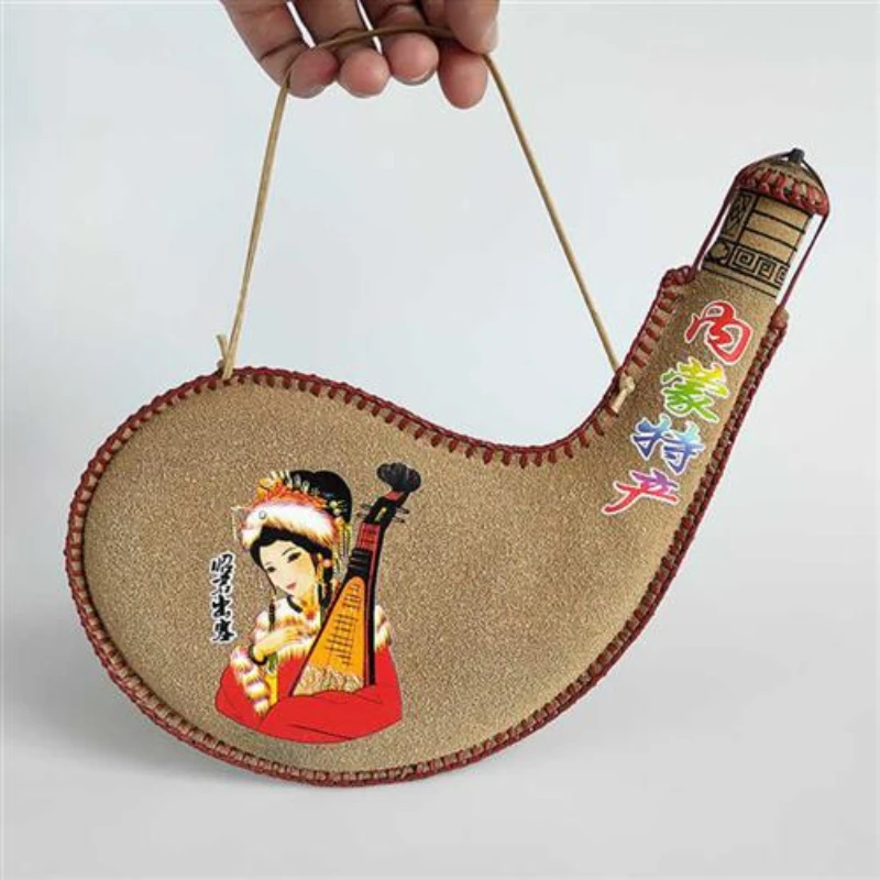 

Mongolian Leather Wine Bag G Water Bag Empty Pot Sheep Gall Type Wine Pot Mongolian Characteristic Dance