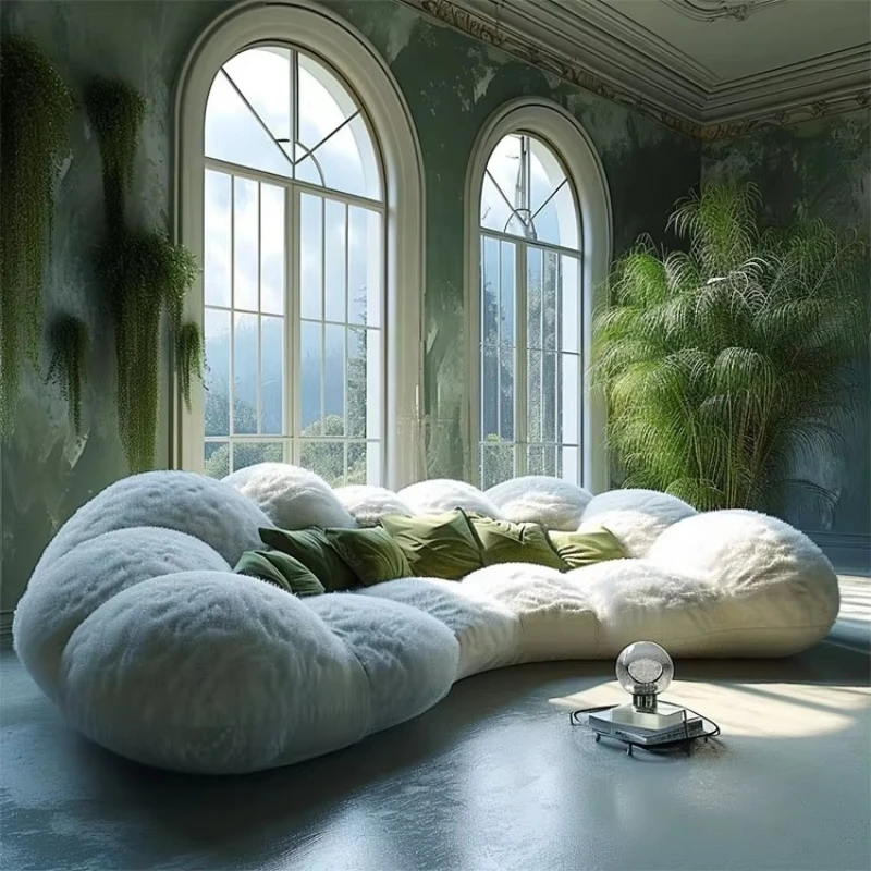 

Living room modern combination sofa easy to assemble fabric sofa with corner recliner