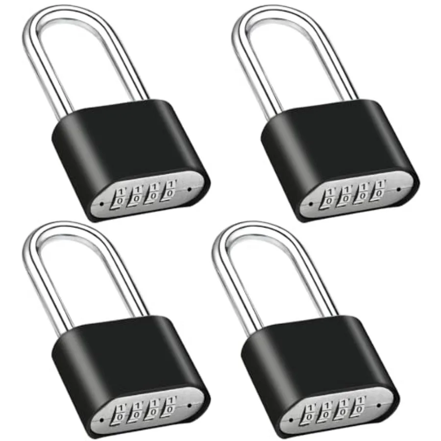 

4pcs Combination Lock, 4-Digit Heavy Duty Combo Lock, Combination Padlock Outdoor Waterproof Gate Locks for Outdoor Fence, Lock