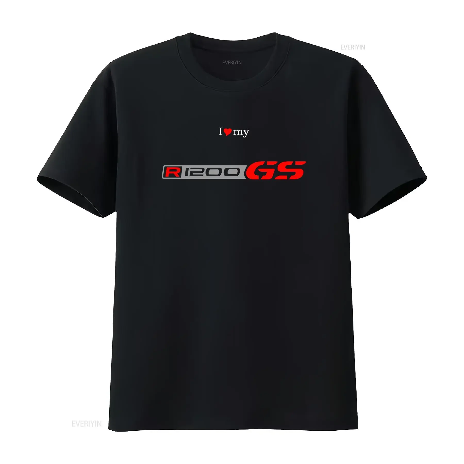 Biker Streetwear I Love My R1200GS Motorcycle Print Casual T Shirt vintage Washed Versatile fashion Unisex Stretched Slightly