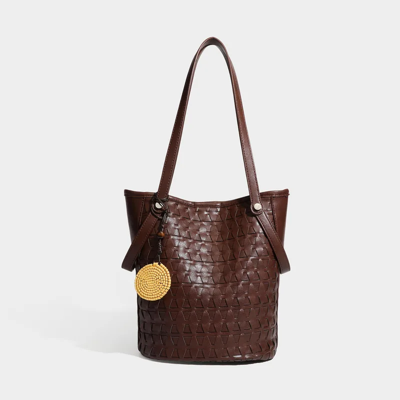 Retro-style woven bag2026New autumn/winter collection: stylish bucket bag with a sophisticated look, perfect for commuting
