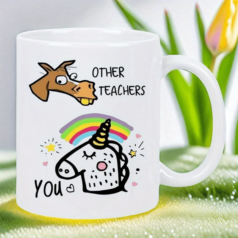 Funny Teacher Appreciation Mug Ceramic Coffee Cup for Educators Unicorn Gift Classroom Drinkware Back to School