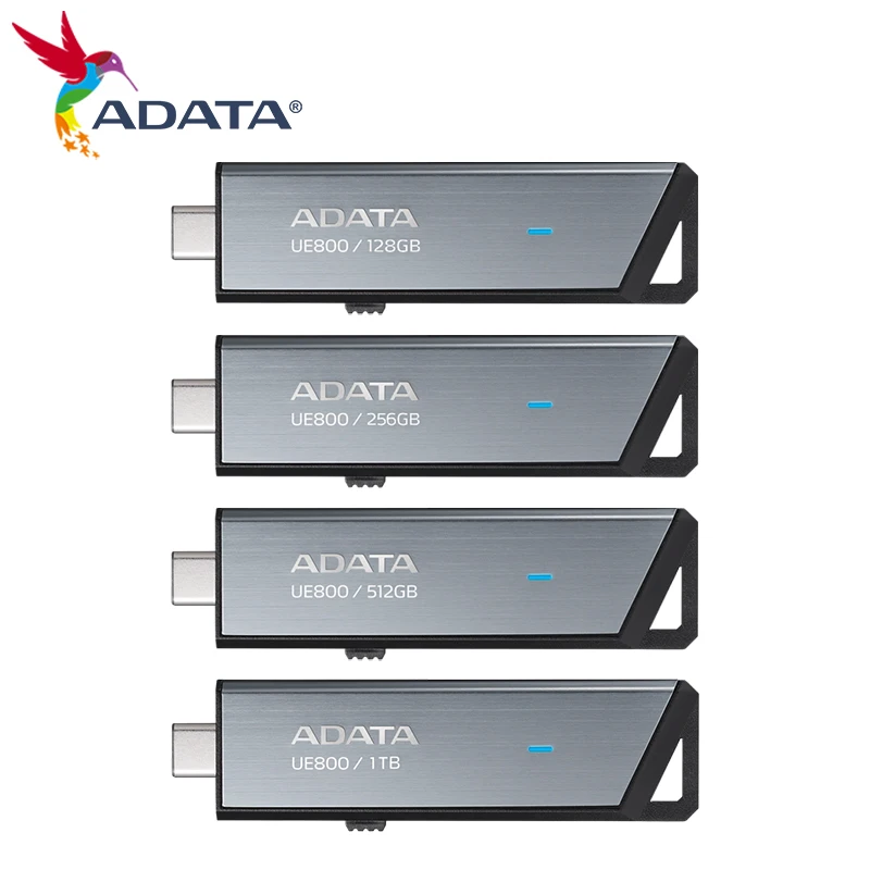 ADATA USB 3.2 Type-C Pen Drive Original AELI-UE800 USB Pen Drive 128GB 256GB 512GB 1TB Max 1000Mb/s Memory Stick Flash U Disk