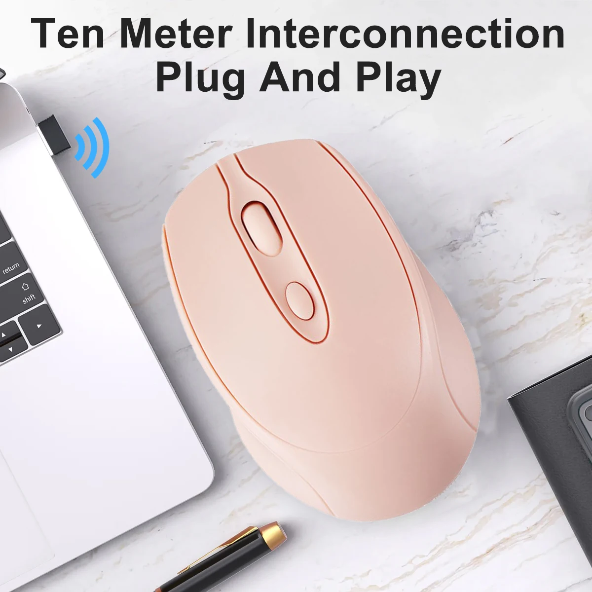 2.4G ماوس لاسلكي متوافق مع بلوتوث USB ماوس ألعاب صامت قابل لإعادة الشحن ماوس ألعاب لاسلكي للكمبيوتر المحمول ماك اللوحي #4