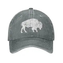 Distressed Buffalo Retro Bison Animal Lover Gift Snapback Baseball Cap Men Women Adjustable Trucker Hat Golf Hat