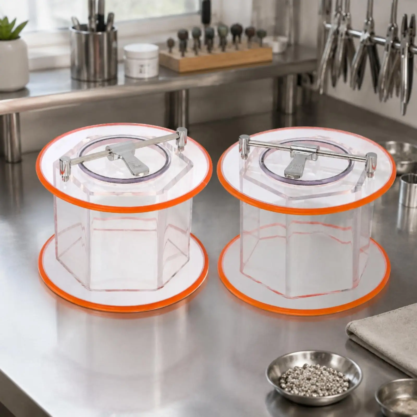 Jewelry Polishing Machine Drum Acrylic Tumbler Container for Metalworking Hardware Finishing Hobbyist