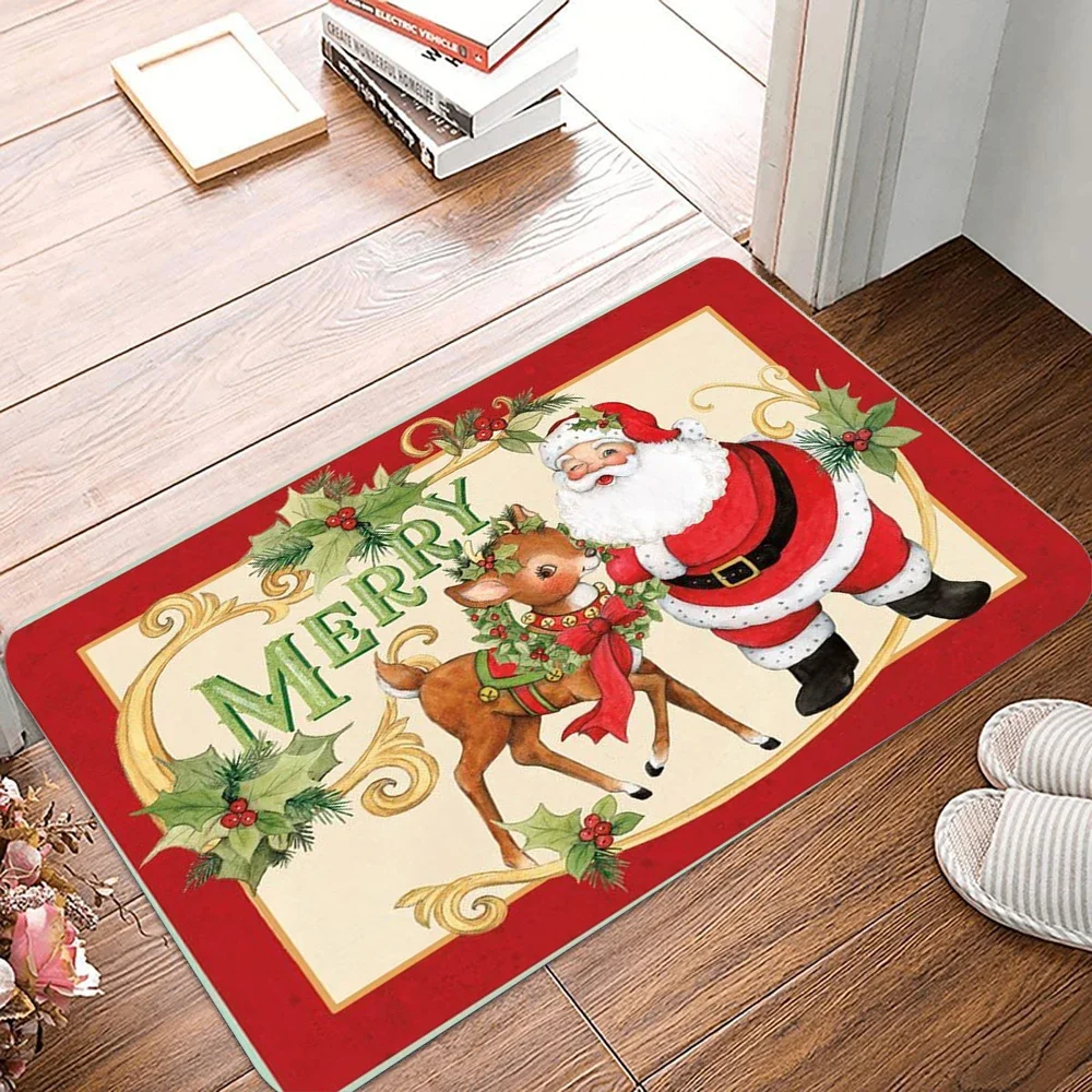 

VIKAMA 2025 Christmas Doormat, Soft Non-Slip Christmas Entrance Welcome Mat, 2026 New Year Decorations, Home Decor Rug