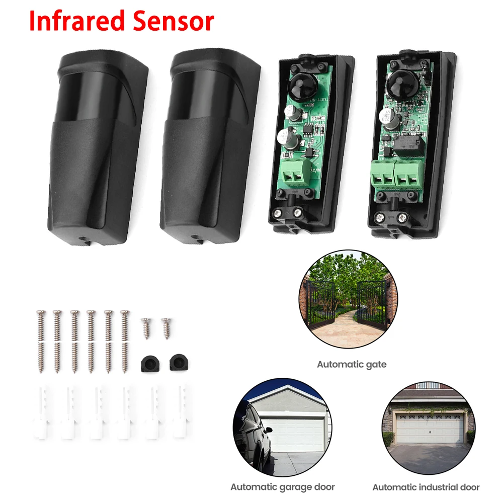 

DC12-24V Sensor Infrared Safety Beam Photocell Detector for Gate Opener Universal Outdoor Infrared Sensor Sliding Gate Opener