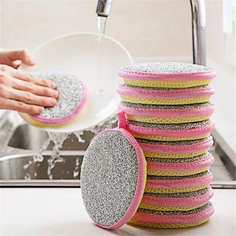 Sponges Household Cleaning Tools Kitchen Tableware Dish Washing Brush 5pcs Double Side Dishwashing Sponge Pan Pot Dish Wash