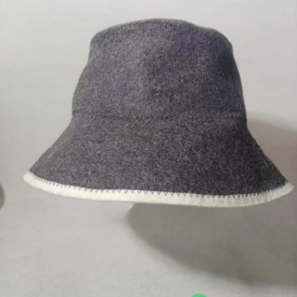 

Термозащитная шерстяная фетровая шапка для сауны для волос и головы, впитывающая шапка в рыбацком стиле, предназначенная для использования в сауне и паровах.