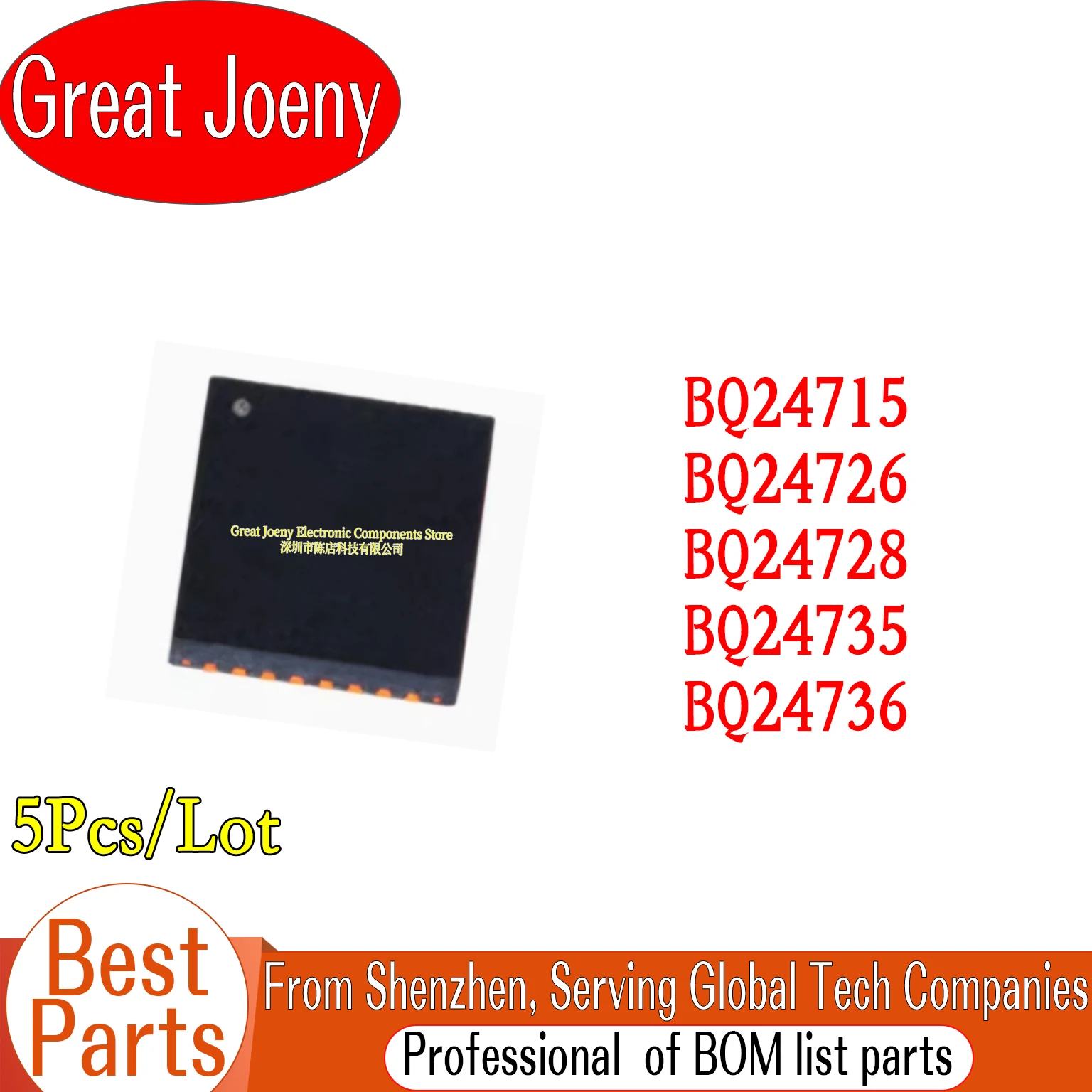 (5piece)100% New BQ715 BQ726 BQ728 BQ735 BQ736 BQ24715 BQ24726 BQ24728 BQ24735 BQ24736 QFN Chipset