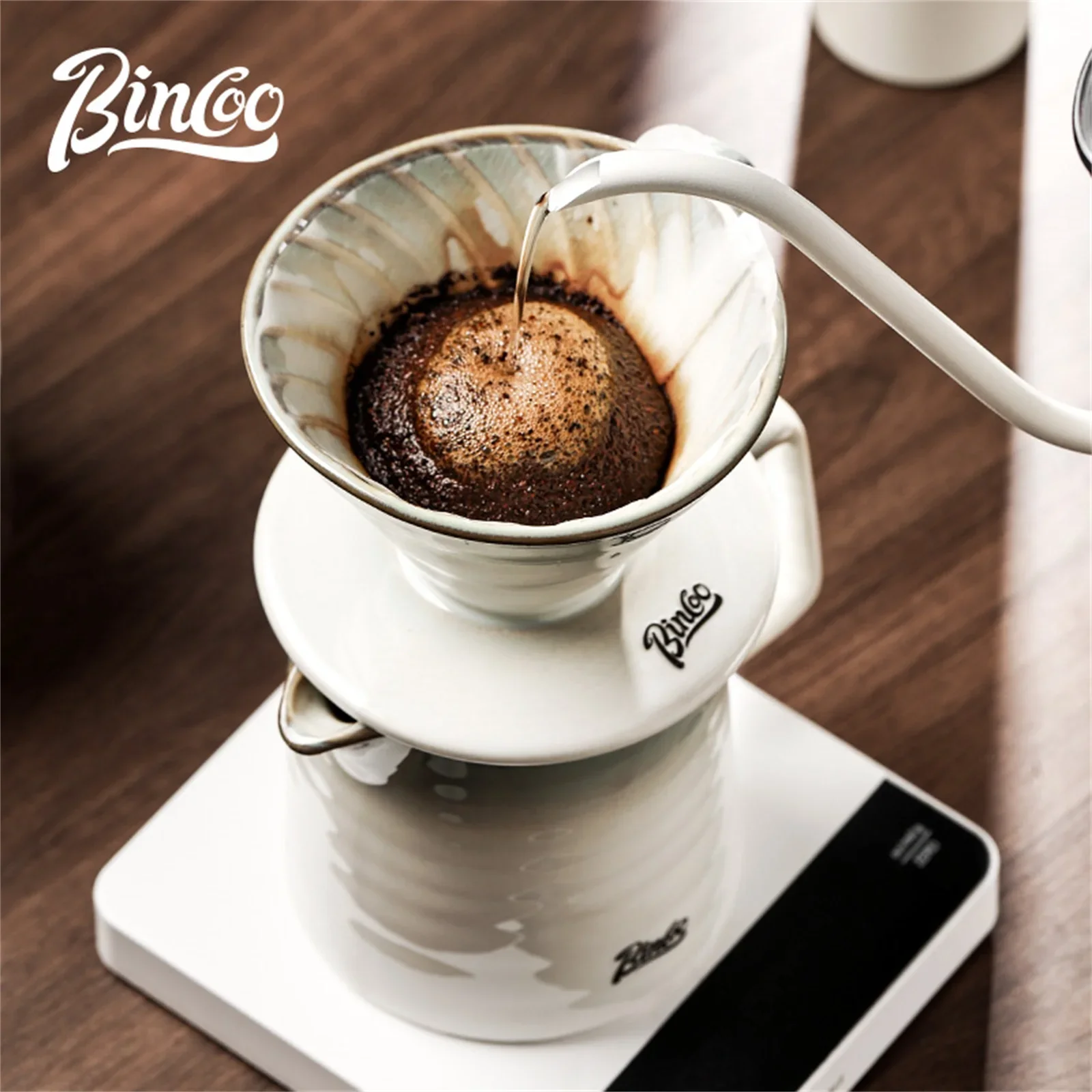 

BINCOO Ceramic Coffee Filter Cup Reusable Filters V Style Coffee Maker Conical Hand Brewed Funnel Dripper Filter Cup Coffee Tool