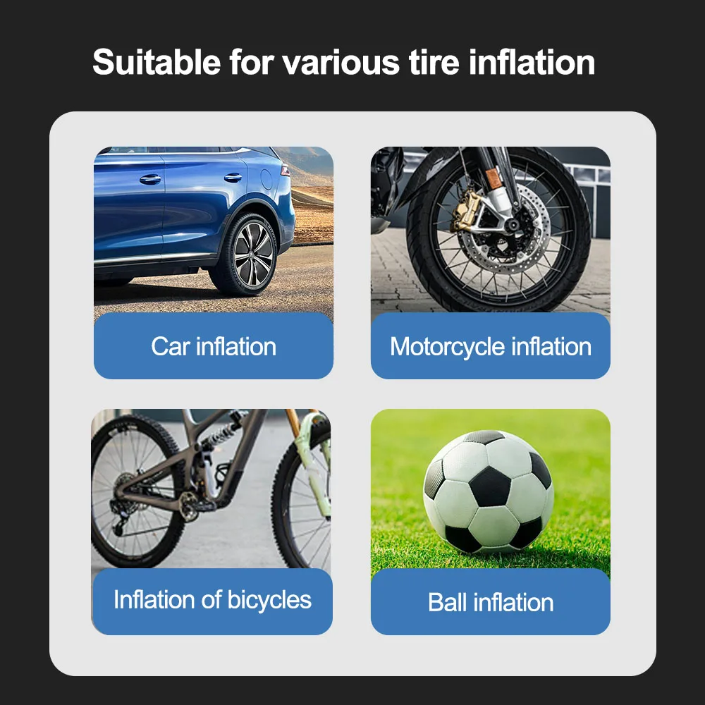 Wireless Tire Inflatable Pump Inflator Compressor Car Electrical Air Pump LCD Display Mounted Motorcycle Bicycle Ball Portable