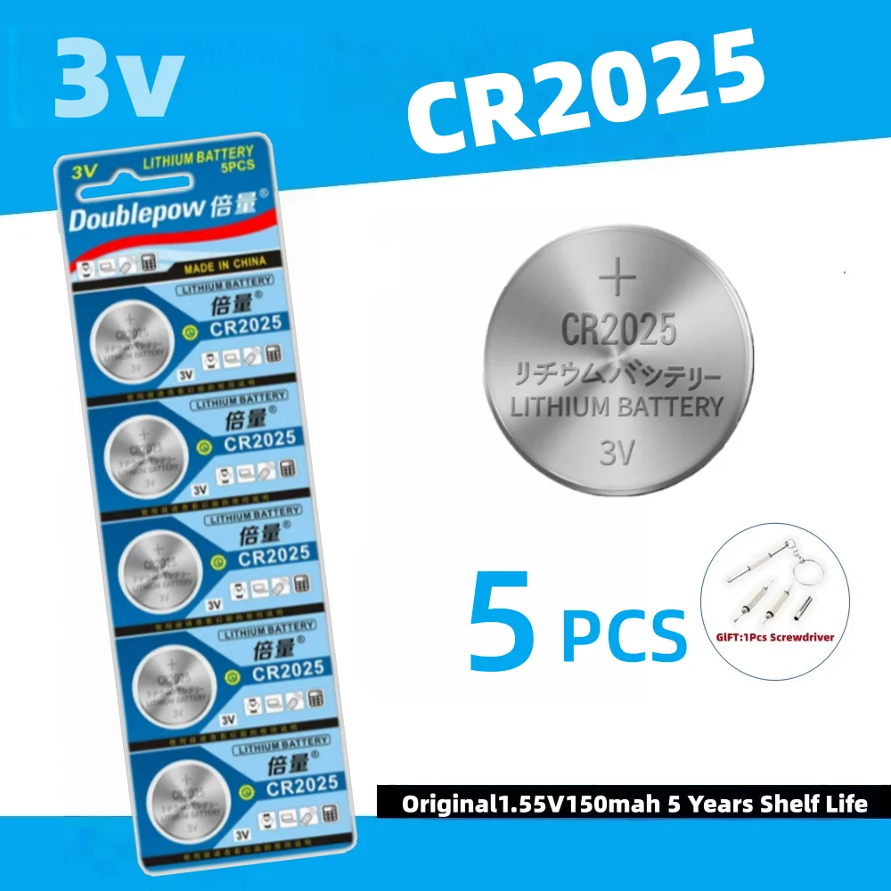

CR2025 3V Lithium Button Coin Batteries DL2025 BR2025 KCR2025 for Car Remotes Watches Motherboards Scales & Electronics
