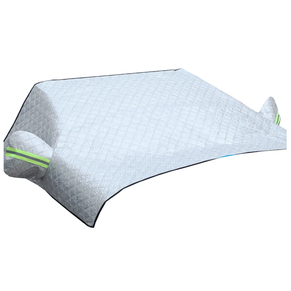 

Car Double Aluminium Film Windshield Cover Anti-icing Anti-scratch Outdoor Protection Cover Half Car Cover Cloth for Outdoor Fou