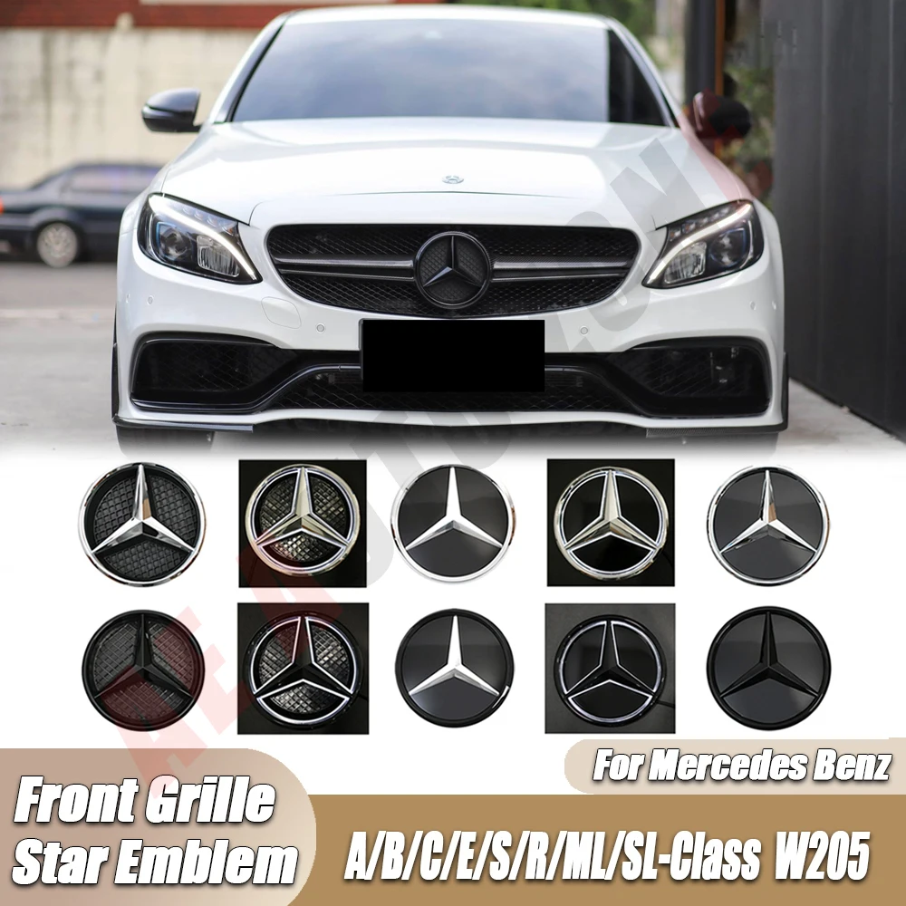 

3D Mirror Front Grille Emblem Badge for Mercedes-Benz A B C E S R ML GL GLA GLK Class W176 W205 W212 X156 X204 etc
