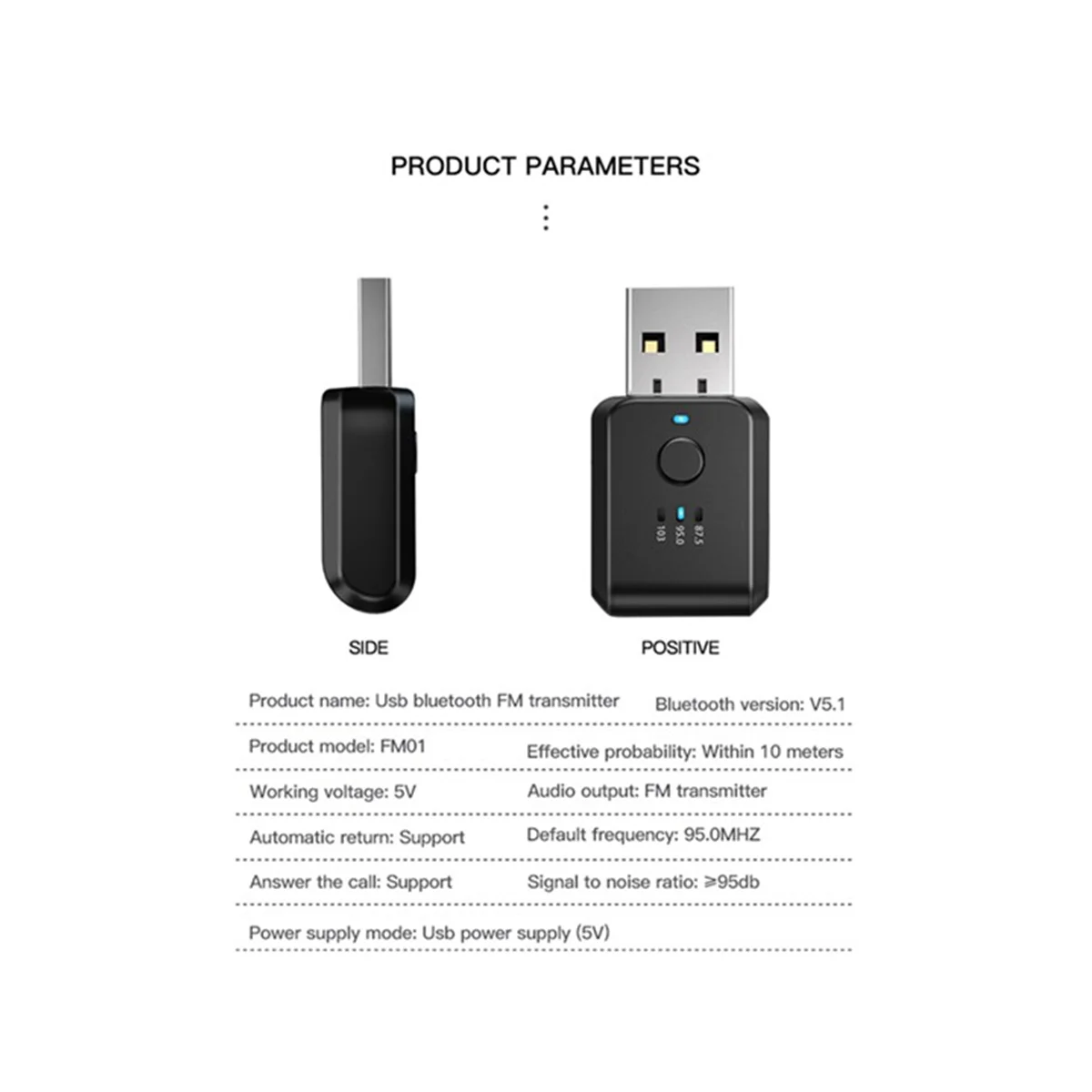 Kit de modulador de Radio inalámbrico para coche, transmisor FM con Bluetooth 5,0, adaptador de Audio manos libres sin retraso, 2 pares