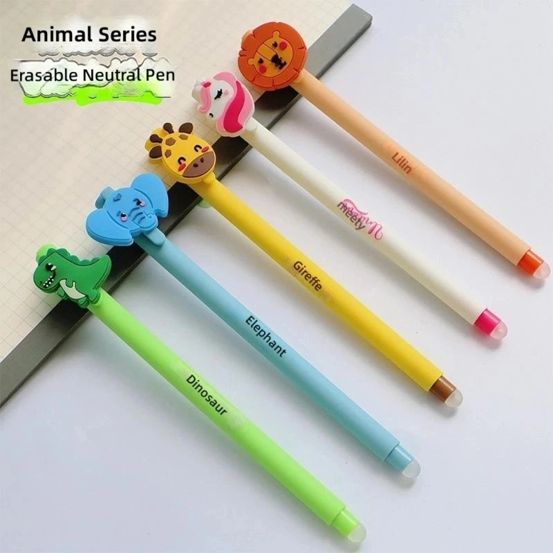 Erasable Gel Pen Set, 0.5MM Fine Point Blue Animal Gel Pen, 9 Piece for Note Taking, Journaling and Daily Homework 896C