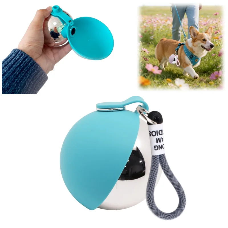 2-in-1 PortableDog Water Bottle With Leash, Leak-Proof Pet Travel Cup,Outdoor Water Cup for Small Dogs