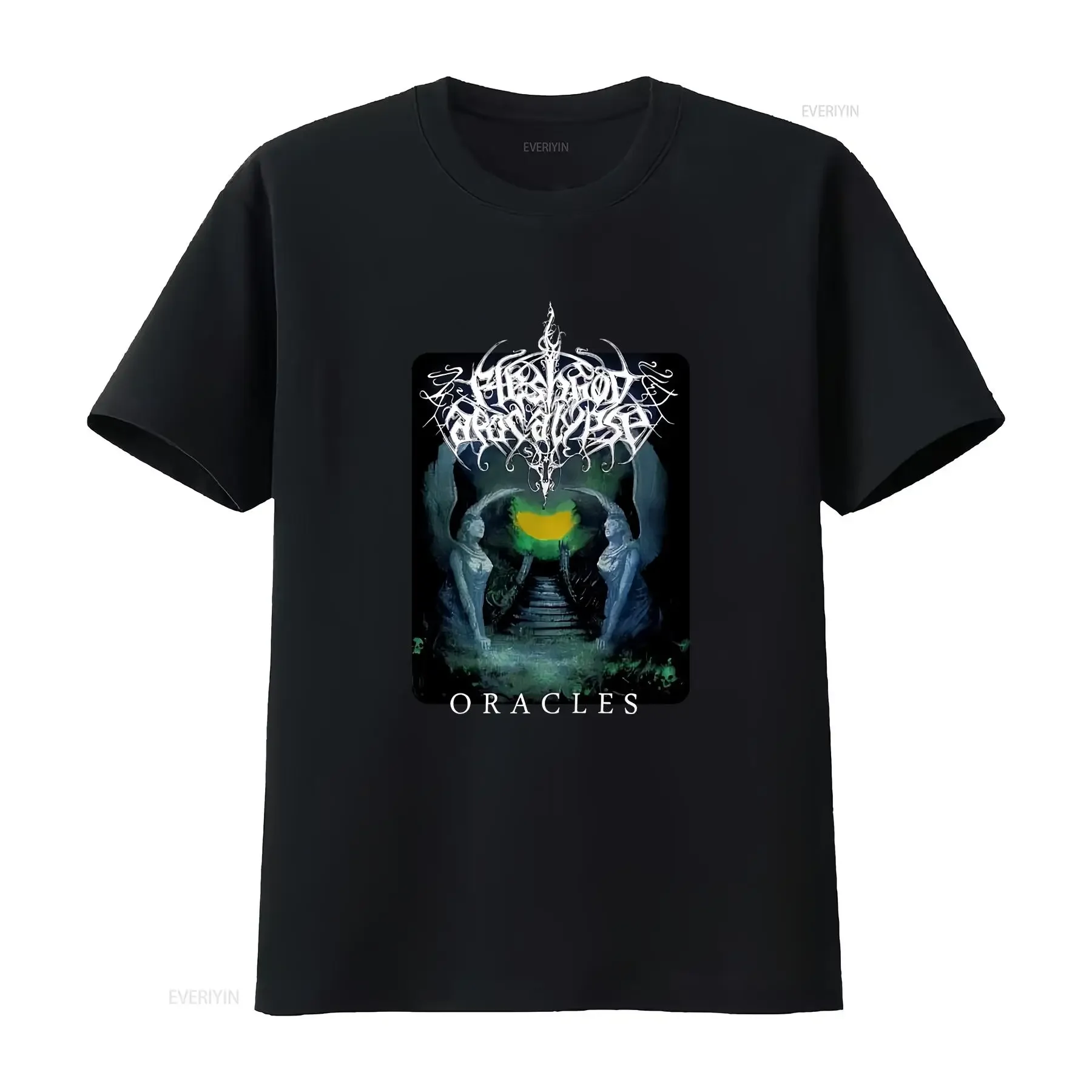 Fleshgod Apocalypse Oracles T Shirt Black All Size For Fan AL809 vintage Washed designer clothes Breathable graphic homme Soft