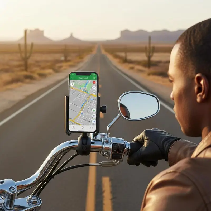 Phone Mount for Motorcycle Rearview Mirror Adjustable  Bracket Shockproof Holder for Bike Long Distance