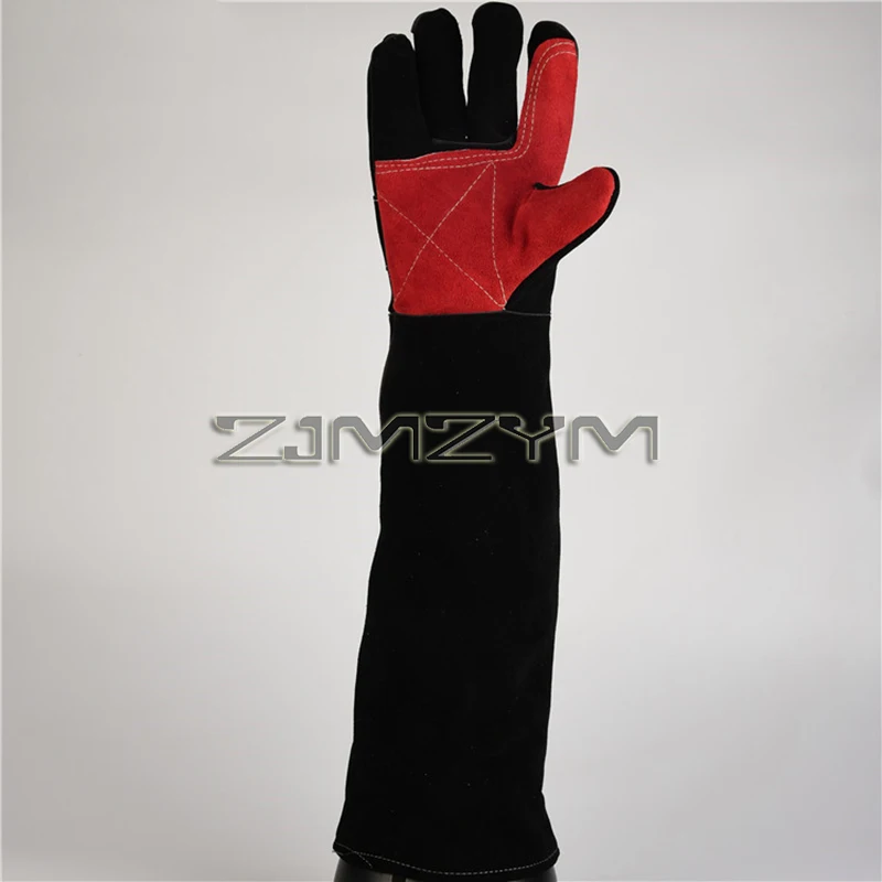 60cm Welding Gloves - Heat & Wear Resistant Lined Leather Working Gloves For Welders/Fireplace/BBQ/Gardening/Animals Handling