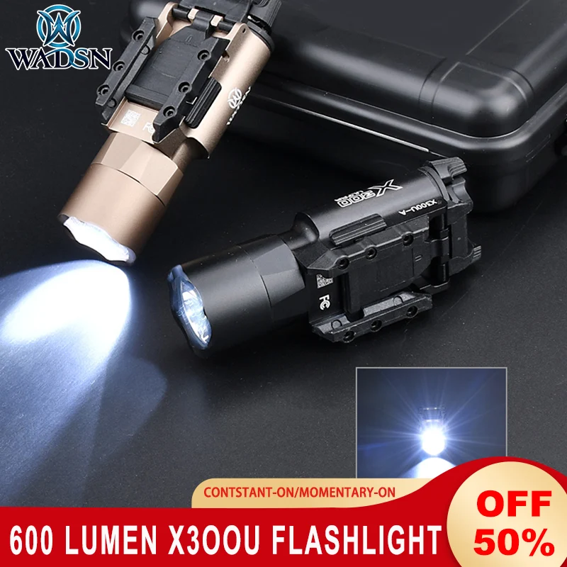 600 Lumens X300U X300 Tactical Flashlight Weapon light Pistol Gun White LED Hunting 1911 Scout Light For Picatinny