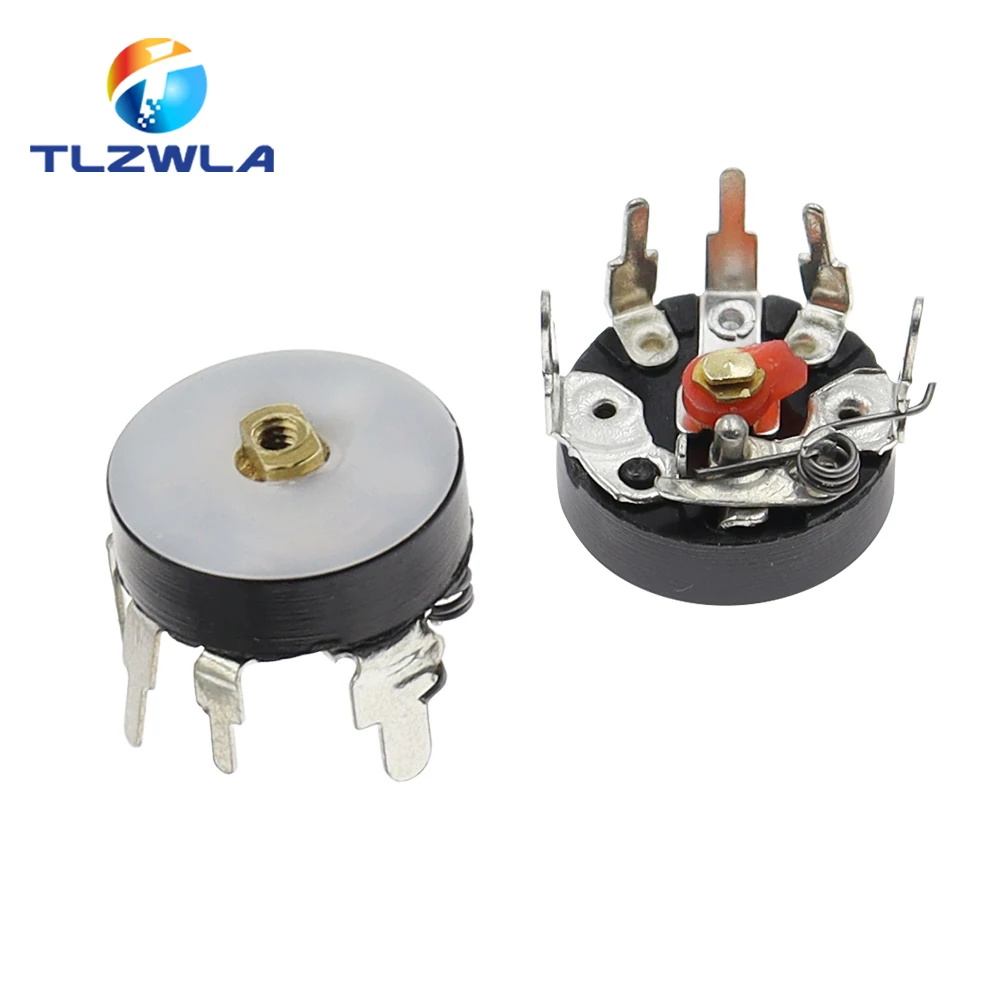 100PCS 10K RV12 Straight Angle Radio Potentiometer RV12MM B503 B103 B10K B50K Power Amplifier Volume Potentiometer With Switch