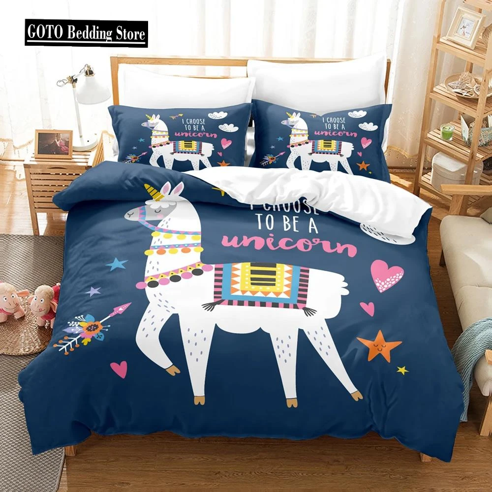 

100% Bamboo Fiber Bedding Set unicorn Children Winter Duvet Cover Set Full Queen King Bedroom Set Home Textile housse de couette