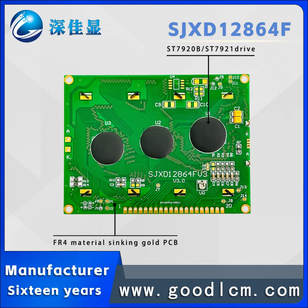 Imagem -02 - Módulo de Exibição Lcd Dot Matrix Porta Paralela Serial Cinza Positivo Fonte Chinesa Sjxd12864f Stn 12864