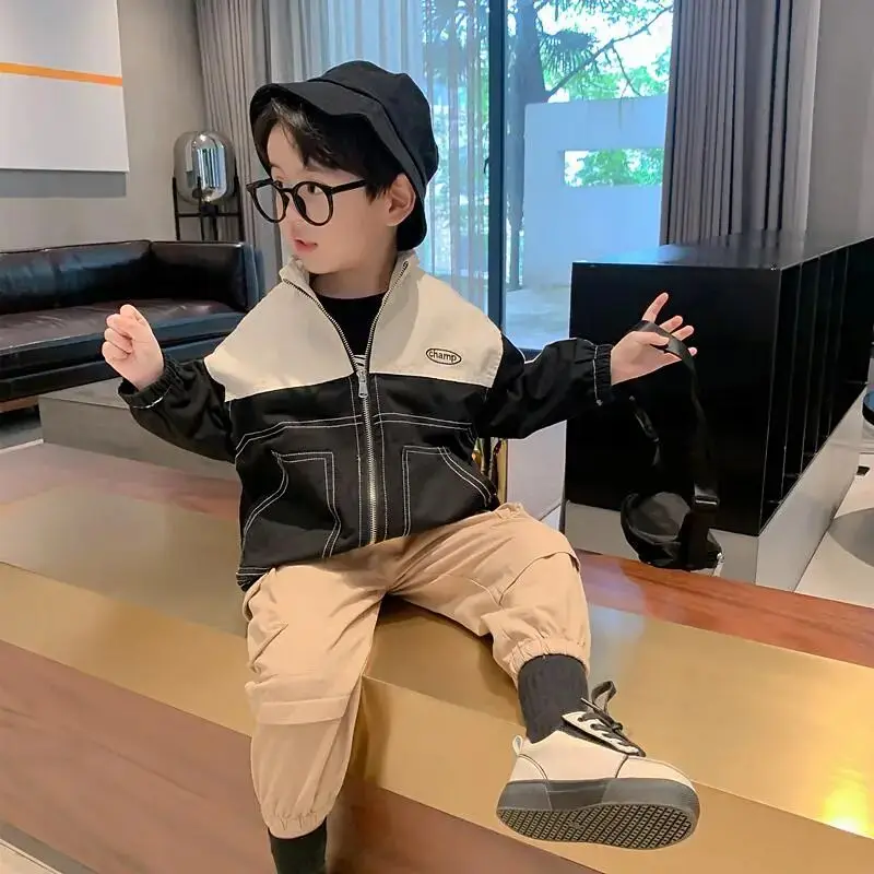 

New Boys' Jacket Spring and Autumn Children's Casual Top Baby Korean Edition Western Zipper Coat