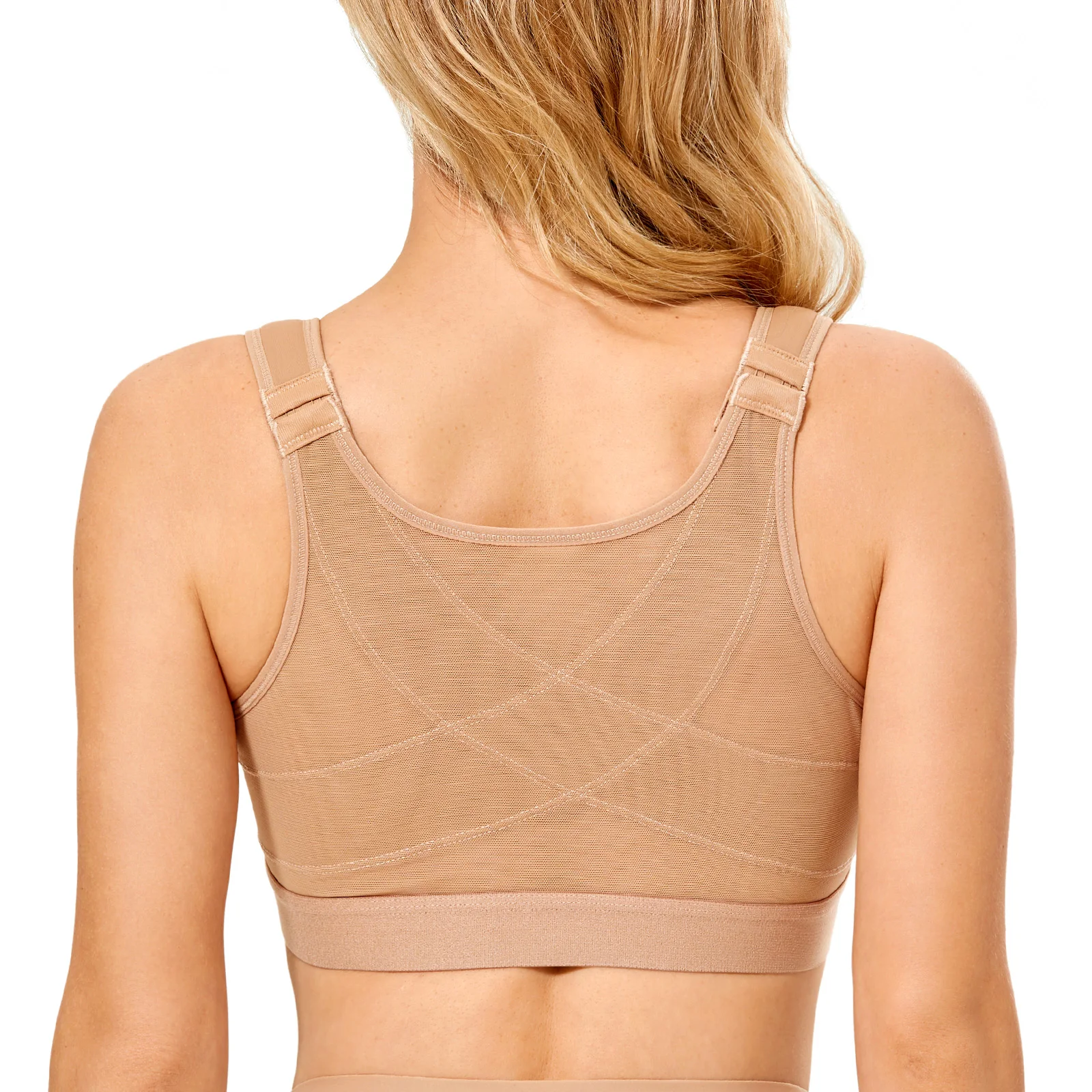 Delimira Damen Plus Size BH Front verschluss Voll abdeckung Draht frei Rückens tütze Haltung BHs nicht gepolstert