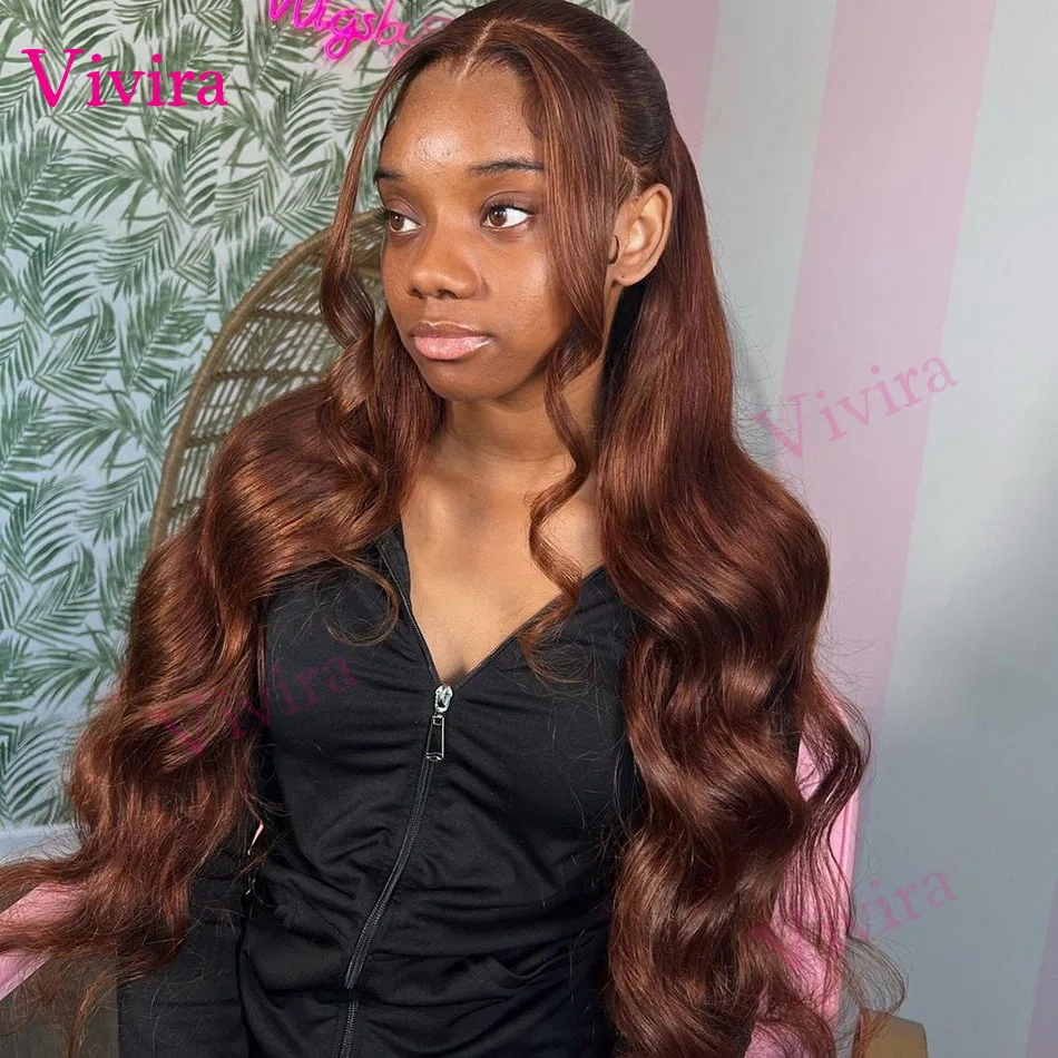 

13X6 Chocolate Brown body wave Lace Front Wigs Colored 100% Human Hair Wigs Pre Plucked Brazilian 13X4 Hd Lace Frontal wig