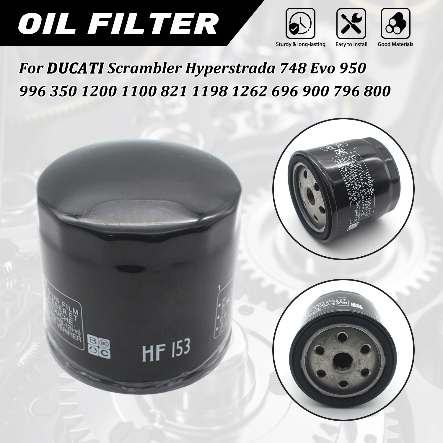 

For DUCATI Scrambler Hyperstrada 748 Evo 950 996 350 1200 1100 821 1198 1262 696 900 796 800 090549960 Motorcycle Oil Filters