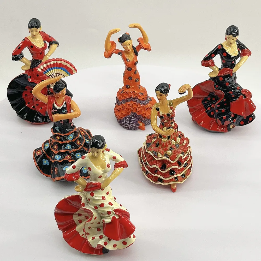 Spanish Flamenco Dancer 3D Figurine Ornament, Resin Exotic Home Decor, Gift & Collectible