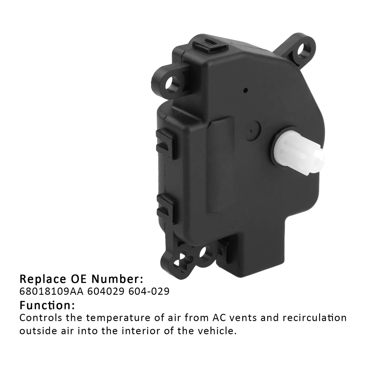 HVAC 히터 블렌드 에어 문짝 액추에이터, 지프 랭글러 닷지 저니 크라이슬러 200 68018109AA, 604-029, 2 개