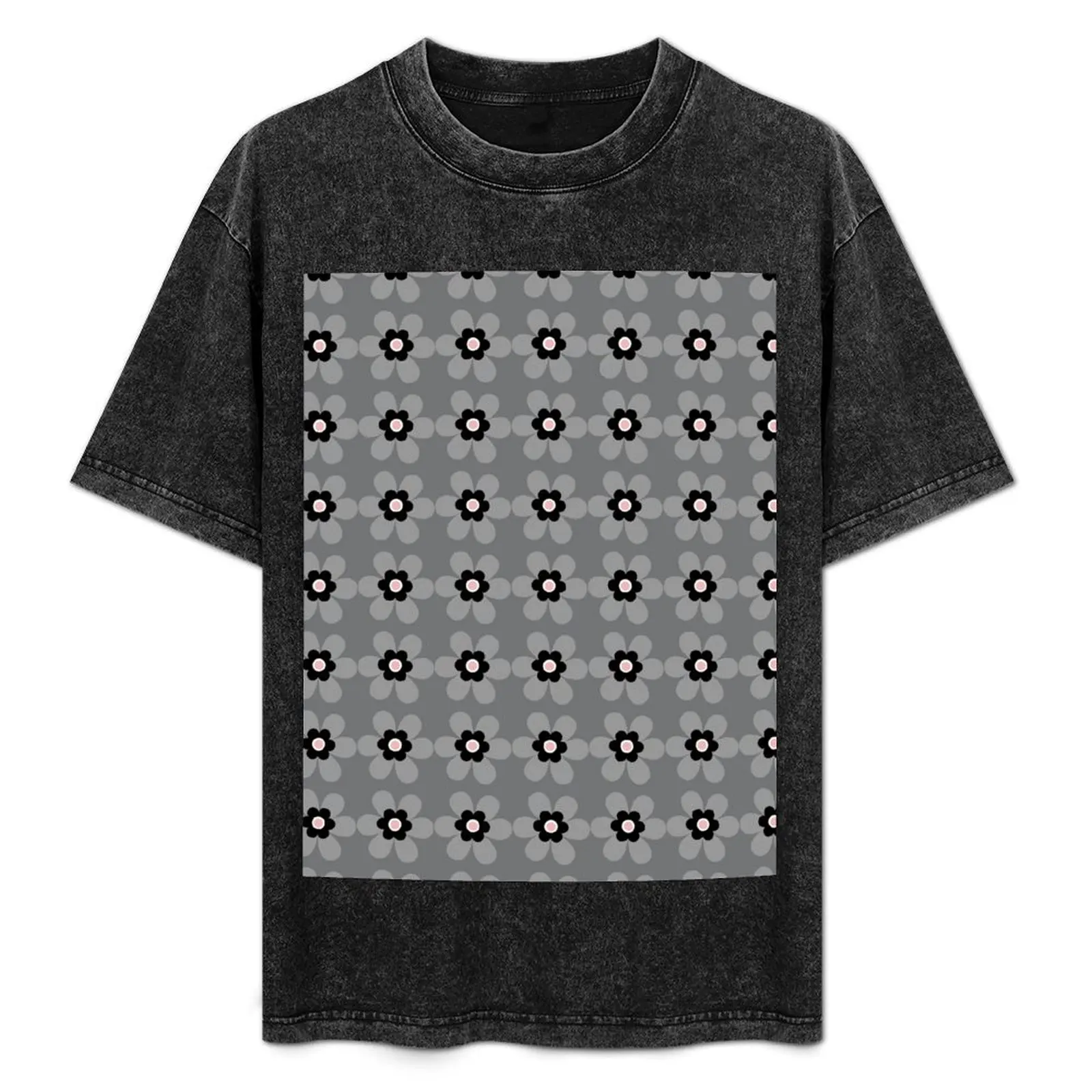 

Stand out from the crowd with this cute 50s-60s retro simple flower power block colour graphic pattern grey and black wi T-Shirt