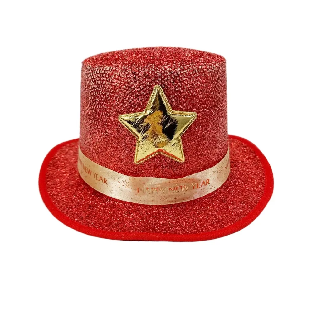 

Cool Wide Brim Shiny Jazz Hat Felt Woolen Magician Cap Fashion Lightweight Suit Top Hat Women