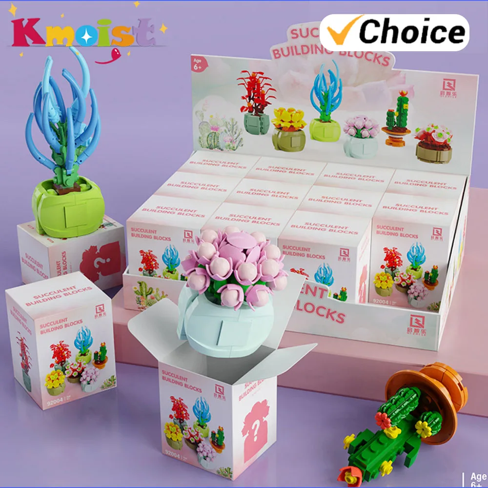 

Blind Box Building Blocks Flower Granular Fleshy Potted Cherry Tree succulent plant Assembled Ornaments Christmas Gifts Kid Toys