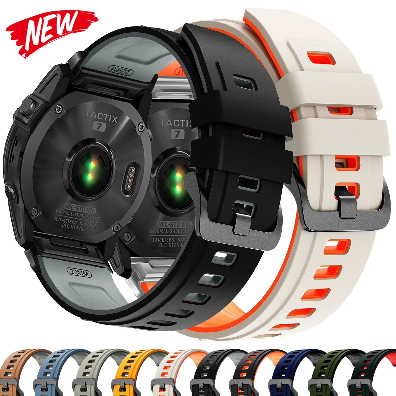 

Силиконовый ремешок для часов Garmin Quatix 8/Fenix 8 7X 7 Pro Fenix 6X 5X 5Plus Tactix 7 Enduro 3 2, сменный браслет, ремешок