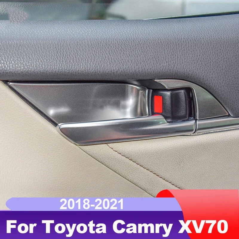 

Car Interior Door Bowl Panel Trims Cover For Toyota Camry 2018 2019 2020 2021 2022 2023 70 V70 Xv70 Trd Accessories Auto