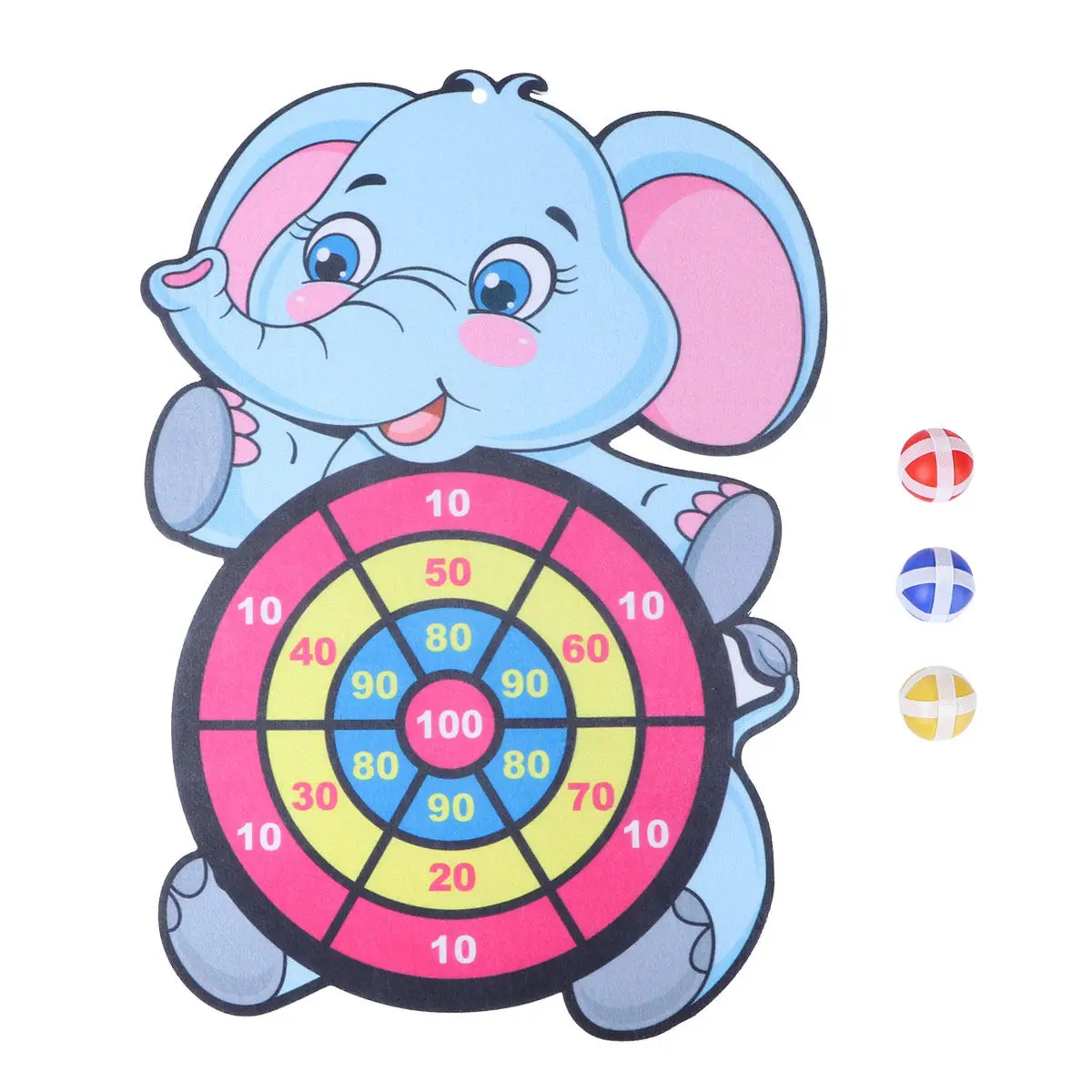 

Дартс с мультяшными животными: слон, шарики на присосках, ремешок, легкий, портативный, для развития координации рук и глаз, точности.