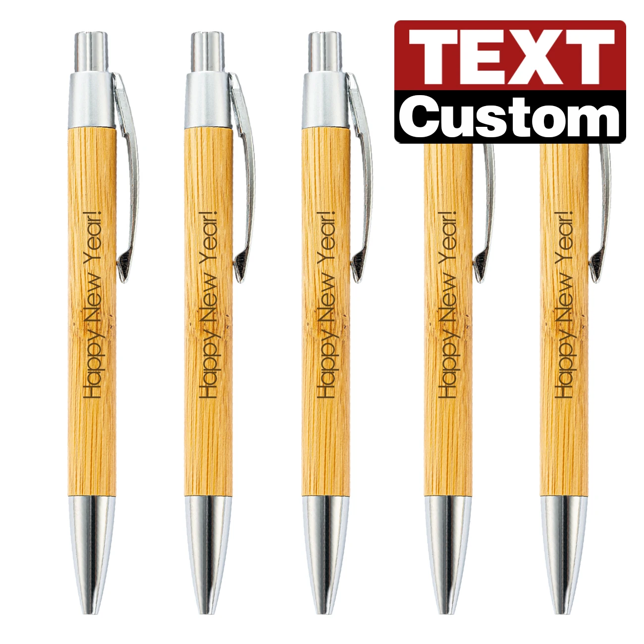 

20-50Pcs Bamboo Pen Personalized Ballpoint Pens Stationery Party Office Supplies Customized carve text Business baptism Gift