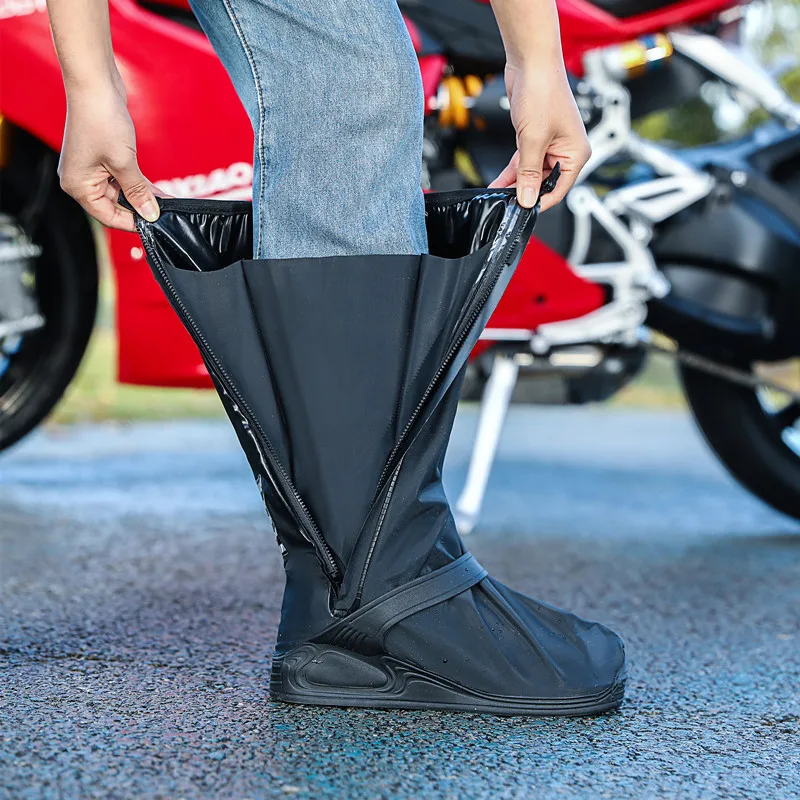 Newly launched motorcycle rainproof shoes, fishing outdoor travel shoe covers, thickened sole, anti slip and wear-resistant stra